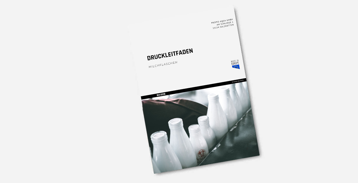 Druckleitfaden für Milchflaschen-aus-Glas